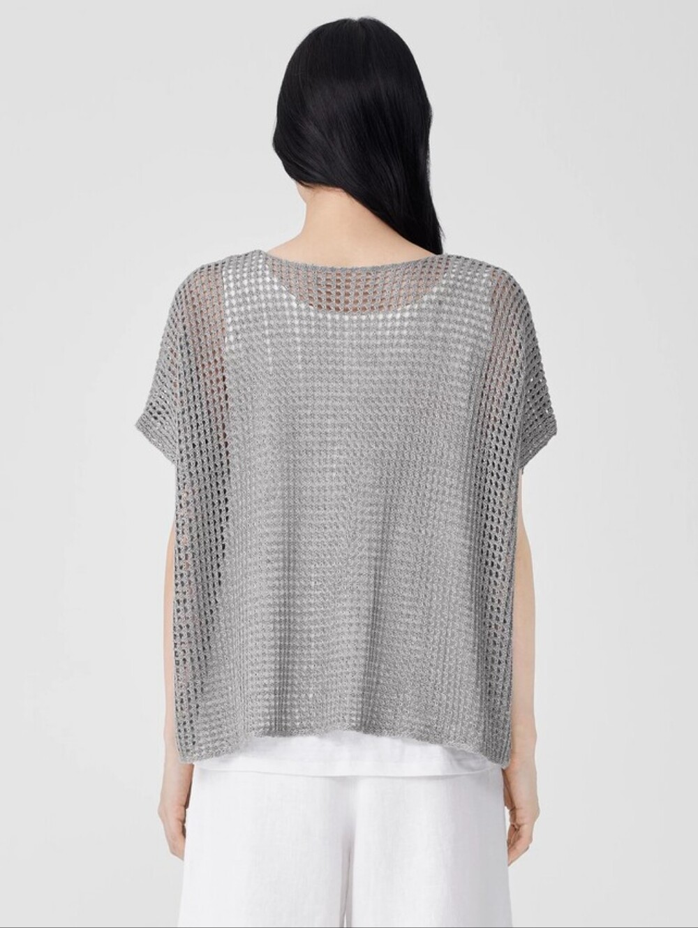 Eileen Fisher Organic Linen Délavé Bateau Neck Top Org. $248 - Picture 2 of 6